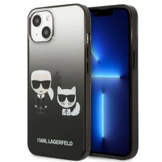 Чехол Karl Lagerfeld Gradient Iconic Karl and Choupette для iPhone 13 mini Black (KLHCP13STGKCK)