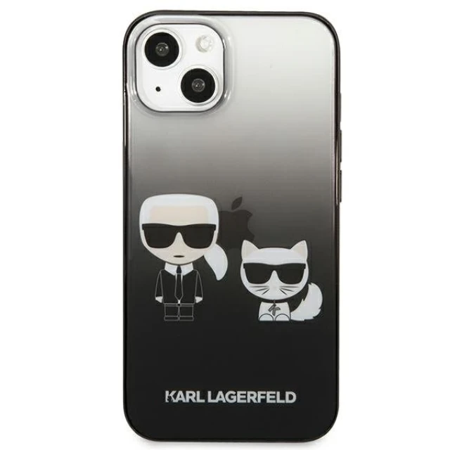 Чохол Karl Lagerfeld Gradient Iconic Karl and Choupette для iPhone 13 mini Black (KLHCP13STGKCK)