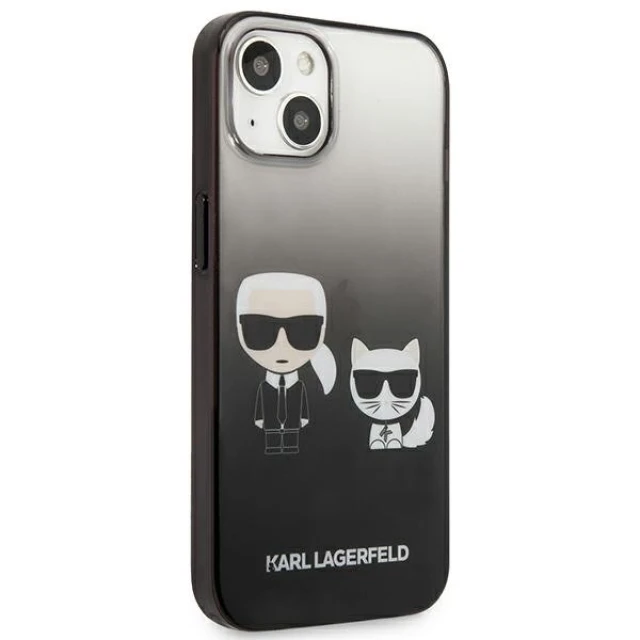 Чохол Karl Lagerfeld Gradient Iconic Karl and Choupette для iPhone 13 mini Black (KLHCP13STGKCK)