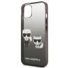 Чохол Karl Lagerfeld Gradient Iconic Karl and Choupette для iPhone 13 mini Black (KLHCP13STGKCK)