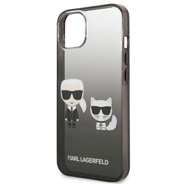 Чохол Karl Lagerfeld Gradient Iconic Karl and Choupette для iPhone 13 mini Black (KLHCP13STGKCK)