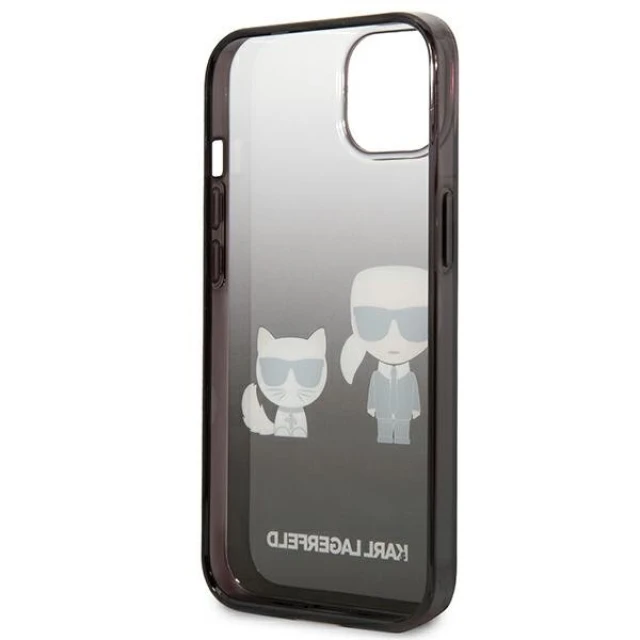 Чохол Karl Lagerfeld Gradient Iconic Karl and Choupette для iPhone 13 mini Black (KLHCP13STGKCK)