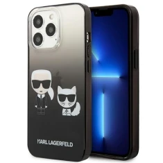 Чохол Karl Lagerfeld Gradient Iconic Karl and Choupette для iPhone 13 Pro Black (KLHCP13LTGKCK)