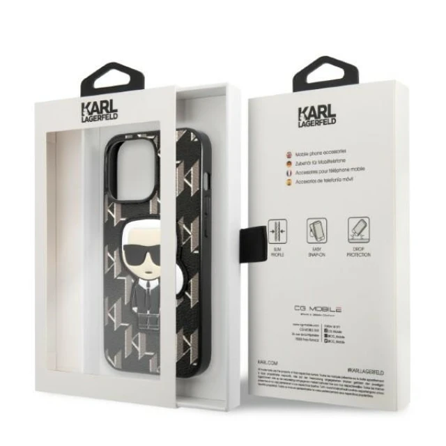 Чехол Karl Lagerfeld Monogram Ikonik Patch для iPhone 13 | 13 Pro Black (KLHCP13LPMNIKBK)