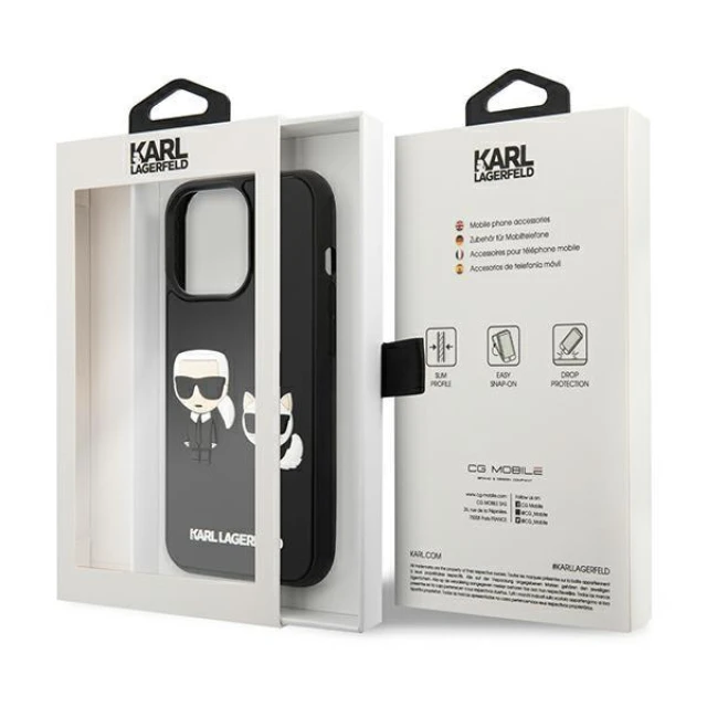 Чохол Karl Lagerfeld Karl & Choupette Iconik 3D для iPhone 13 | 13 Pro Black (KLHCP13L3DRKCK)