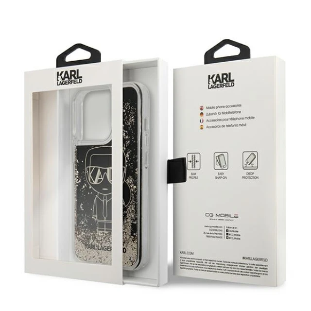 Чохол Karl Lagerfeld Liquid Glitter Gatsby для iPhone 13 | 13 Pro Black (KLHCP13LLGGKBK)