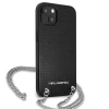 Чохол Karl Lagerfeld Leather Textured and Chain для iPhone 13 Black (KLHCP13MPMK)