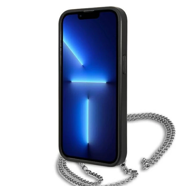Чохол Karl Lagerfeld Leather Textured and Chain для iPhone 13 Pro Max Black (KLHCP13XPMK)