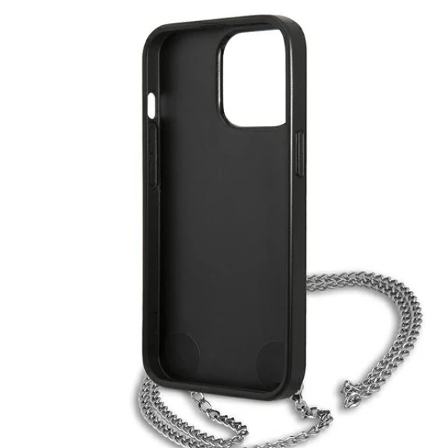 Чохол Karl Lagerfeld Leather Textured and Chain для iPhone 13 Pro Max Black (KLHCP13XPMK)