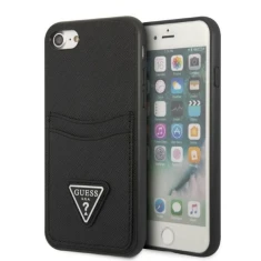 Чохол Guess Saffiano Triangle Logo Cardslot для iPhone SE 2022/SE 2020 | 8 | 7 Black (GUHCI8PSATPK)