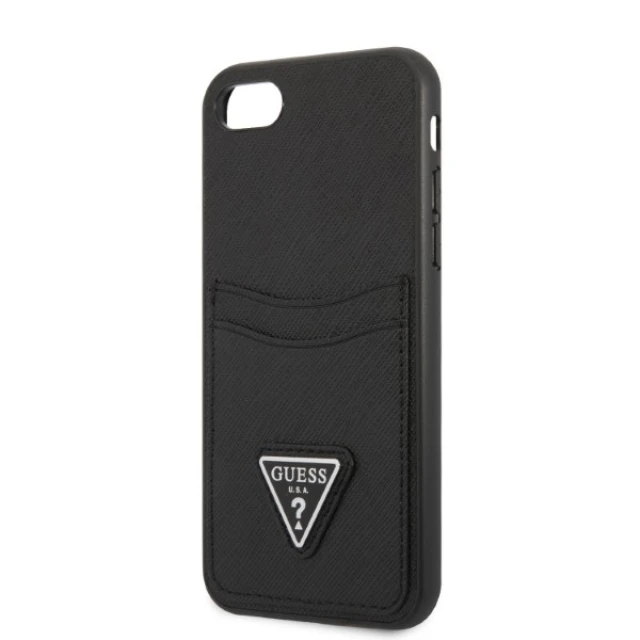 Чохол Guess Saffiano Triangle Logo Cardslot для iPhone SE 2022/SE 2020 | 8 | 7 Black (GUHCI8PSATPK)