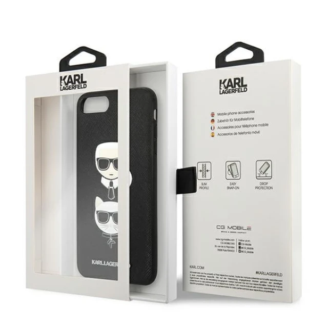 Чохол Karl Lagerfeld Saffiano Karl & Choupette Head для iPhone 7 | 8 Plus Black (KLHCI8LSAKICKCBK)