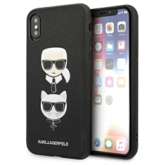 Чохол Karl Lagerfeld Saffiano Karl & Choupette Head для iPhone X | XS Black (KLHCPXSAKICKCBK)