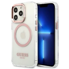 Чохол Guess Metal Outline для iPhone 13 Pro Pink (GUHMP13LHTRMP)