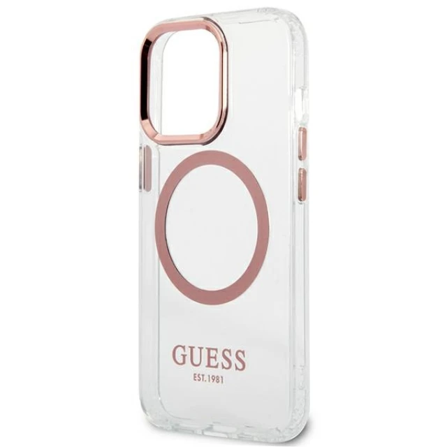Чехол Guess Metal Outline для iPhone 13 Pro Pink (GUHMP13LHTRMP)