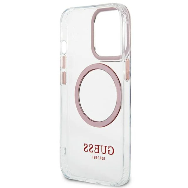 Чехол Guess Metal Outline для iPhone 13 Pro Pink (GUHMP13LHTRMP)