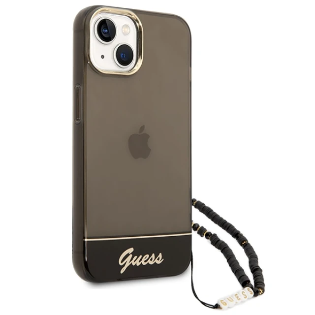 Чохол Guess Translucent Pearl Strap для iPhone 14 | 13 Black (GUHCP14SHGCOHK)
