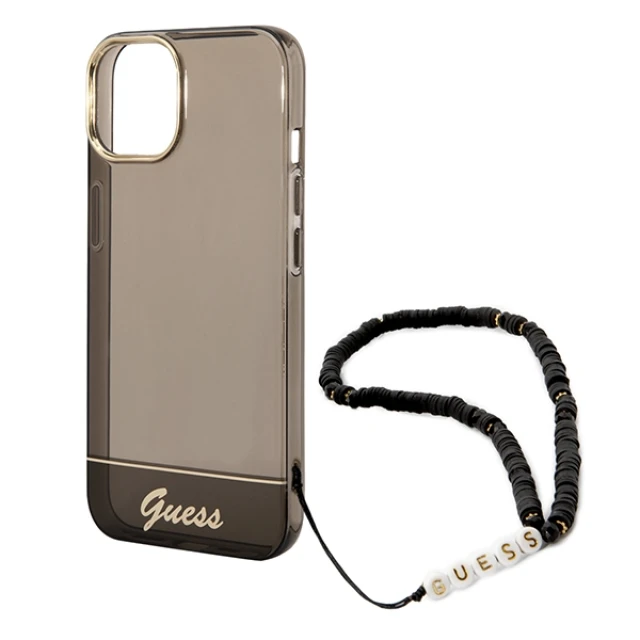 Чохол Guess Translucent Pearl Strap для iPhone 14 Plus Black (GUHCP14MHGCOHK)