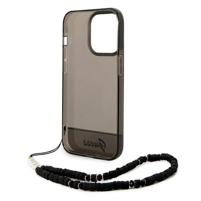 Чехол Guess Translucent Pearl Strap для iPhone 14 Pro Black (GUHCP14LHGCOHK)