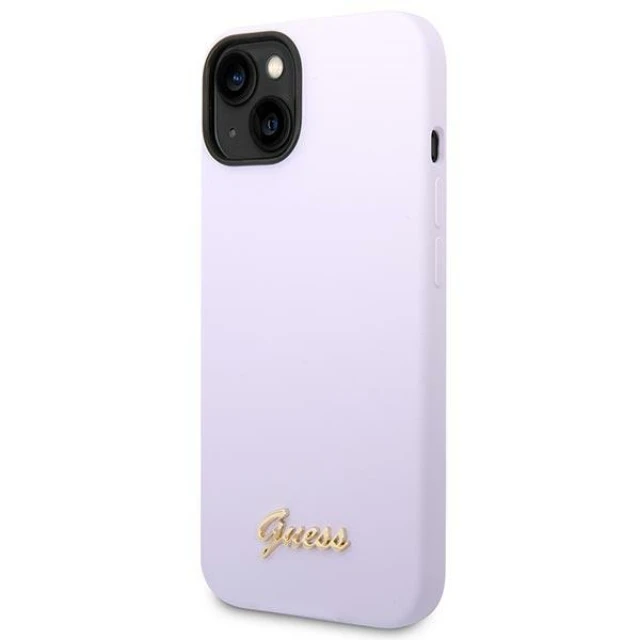 Чохол Guess Silicone Vintage Gold Logo для iPhone 14 | 13 Purple (GUHCP14SSLSMU)