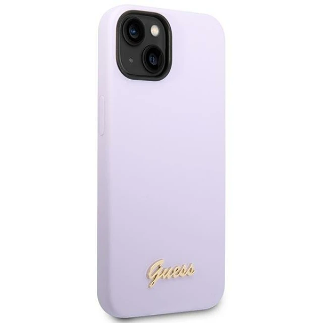 Чохол Guess Silicone Vintage Gold Logo для iPhone 14 | 13 Purple (GUHCP14SSLSMU)