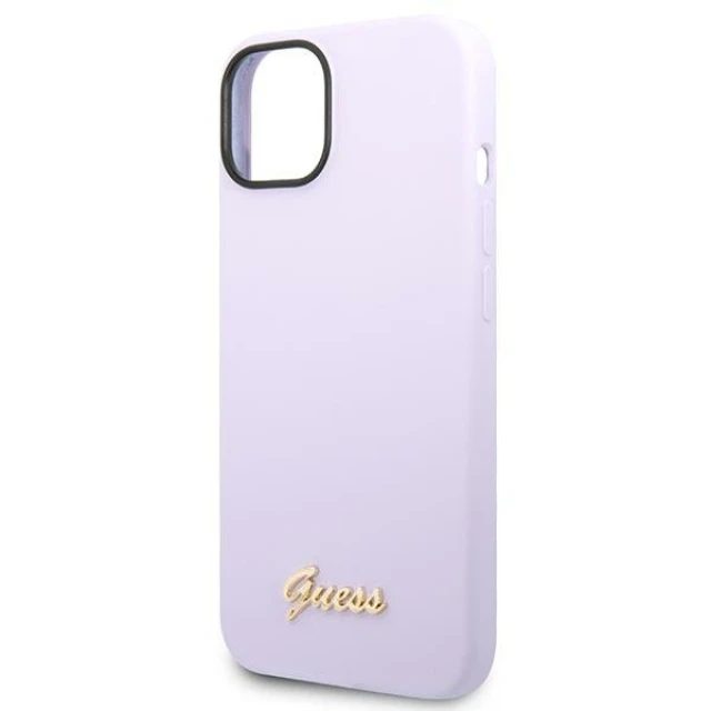 Чохол Guess Silicone Vintage Gold Logo для iPhone 14 | 13 Purple (GUHCP14SSLSMU)