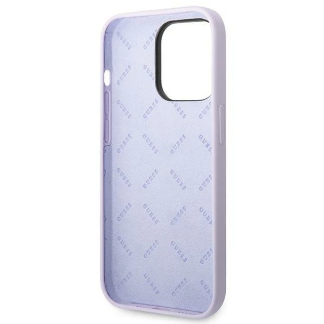 Чохол Guess Silicone Vintage Gold Logo для iPhone 14 Pro Max Purple (GUHCP14XSLSMU)