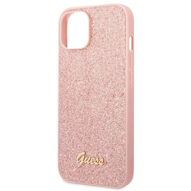 Чохол Guess Glitter Script для iPhone 14 Plus Pink (GUHCP14MHGGSHP)