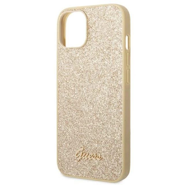 Чохол Guess Glitter Script для iPhone 14 | 13 Gold (GUHCP14SHGGSHD)