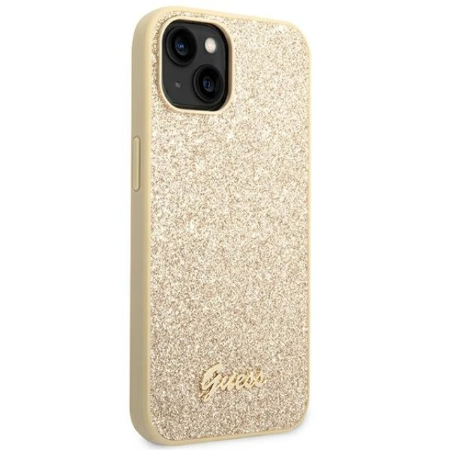 Чехол Guess Glitter Script для iPhone 14 Plus Gold (GUHCP14MHGGSHD)
