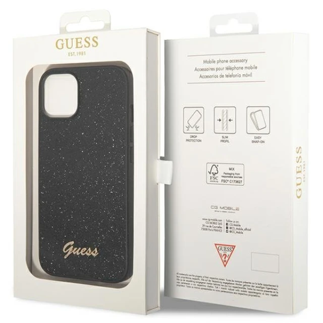 Чохол Guess Glitter Script для iPhone 14 Plus Black (GUHCP14MHGGSHK)