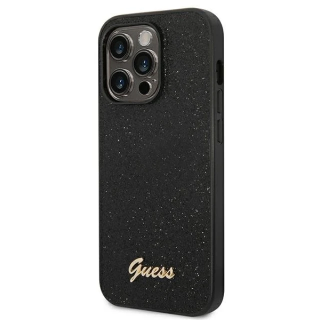 Чехол Guess Glitter Script для iPhone 14 Pro Black (GUHCP14LHGGSHK)