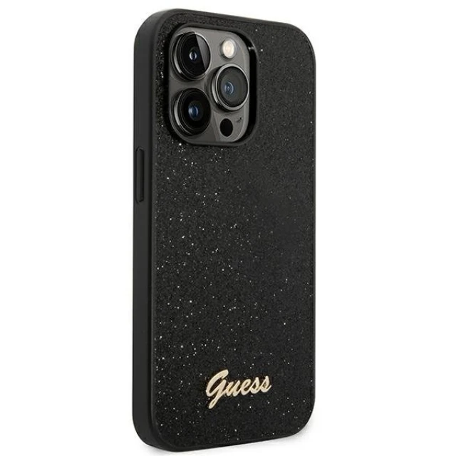 Чехол Guess Glitter Script для iPhone 14 Pro Black (GUHCP14LHGGSHK)