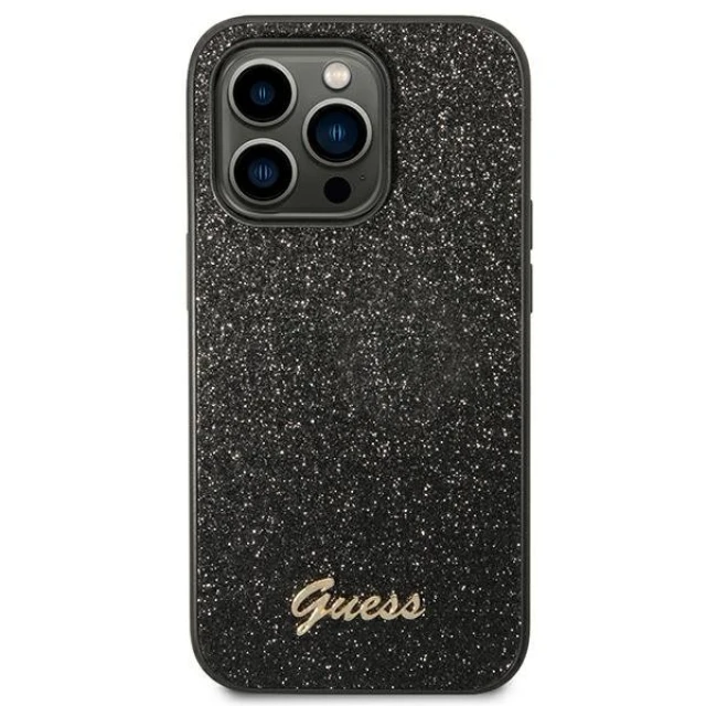 Чохол Guess Glitter Script для iPhone 14 Pro Max Black (GUHCP14XHGGSHK)