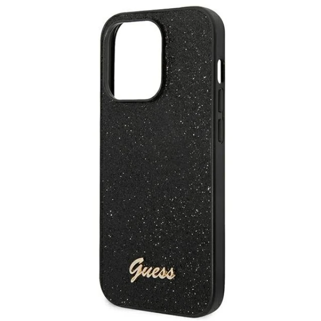 Чохол Guess Glitter Script для iPhone 14 Pro Max Black (GUHCP14XHGGSHK)
