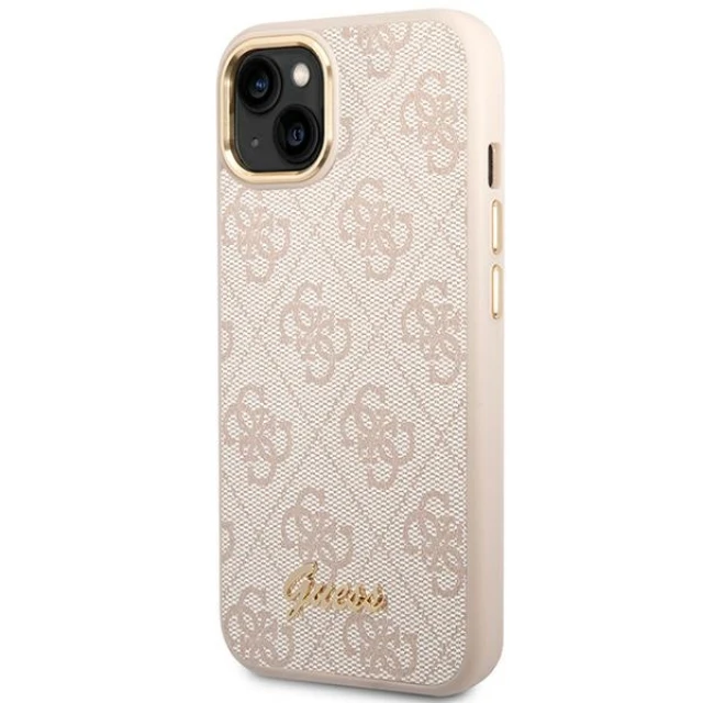 Чохол Guess 4G Vintage Gold Logo для iPhone 14 | 13 Pink (GUHCP14SHG4SHP)