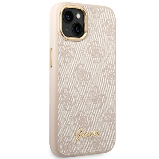 Чохол Guess 4G Vintage Gold Logo для iPhone 14 | 13 Pink (GUHCP14SHG4SHP)