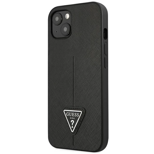 Чохол Guess Saffiano Triangle Logo для iPhone 14 Plus Black (GUHCP14MPSATLK)