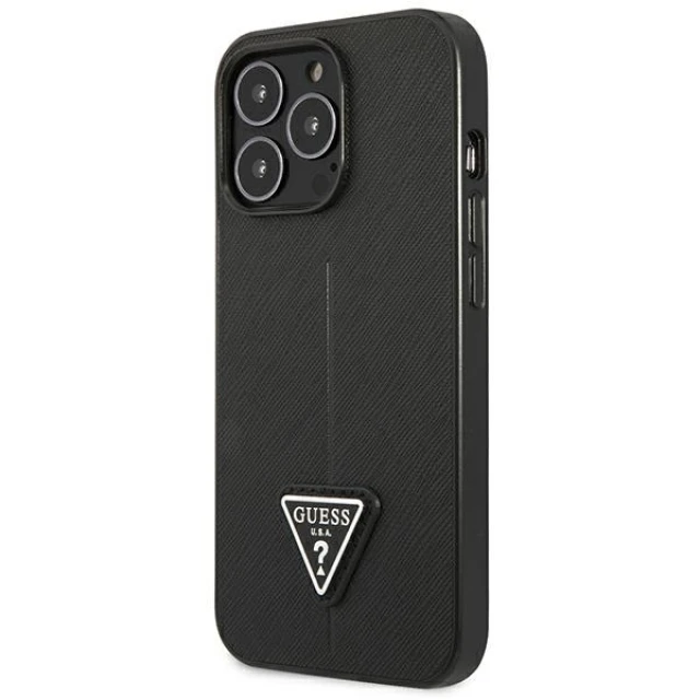 Чохол Guess Saffiano Triangle Logo для iPhone 14 Pro Black (GUHCP14LPSATLK)