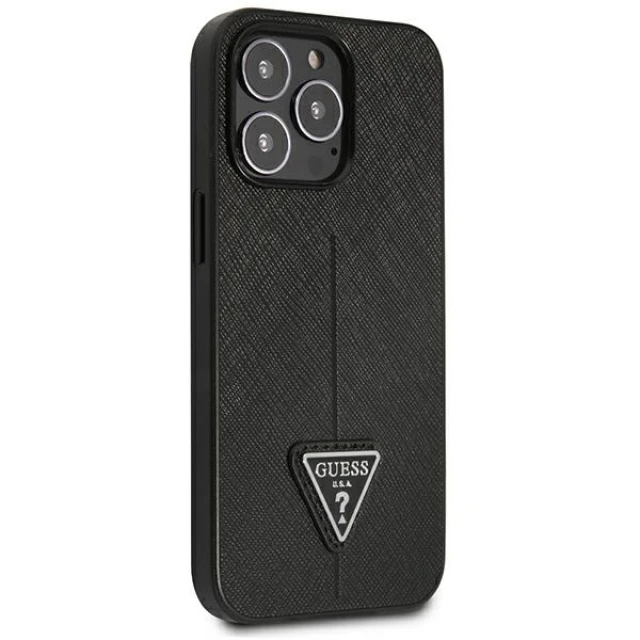 Чохол Guess Saffiano Triangle Logo для iPhone 14 Pro Black (GUHCP14LPSATLK)