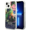 Чохол Guess Flower Liquid Glitter для iPhone 14 Plus Blue (GUHCP14MLFLSB)