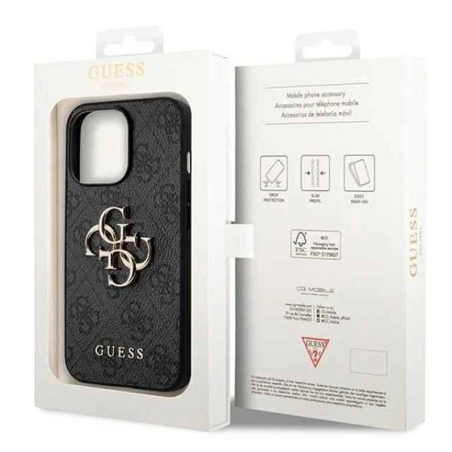 Чохол Guess 4G Big Metal Logo для iPhone 14 Pro Gray (GUHCP14L4GMGGR)