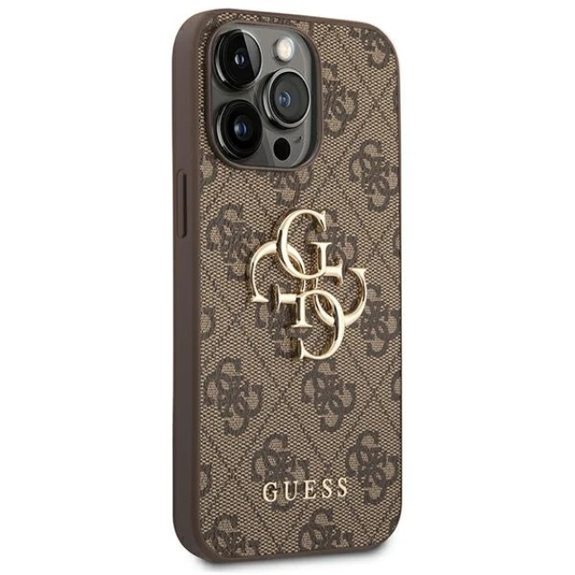 Чохол Guess 4G Big Metal Logo для iPhone 14 Pro Brown (GUHCP14L4GMGBR)