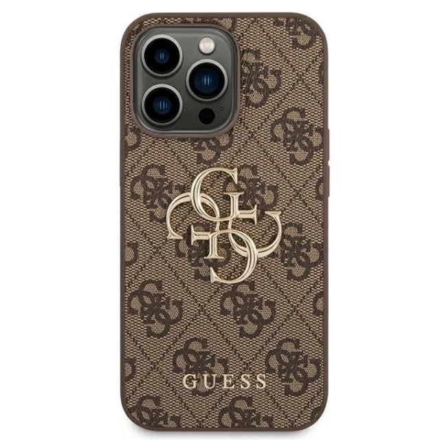 Чехол Guess 4G Big Metal Logo для iPhone 14 Pro Max Brown (GUHCP14X4GMGBR)