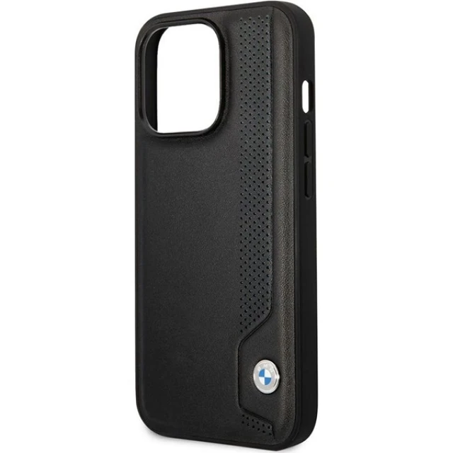 Чохол BMW для iPhone 14 Pro Max Leather Blue Dots Black (BMHCP14X22RBDK)