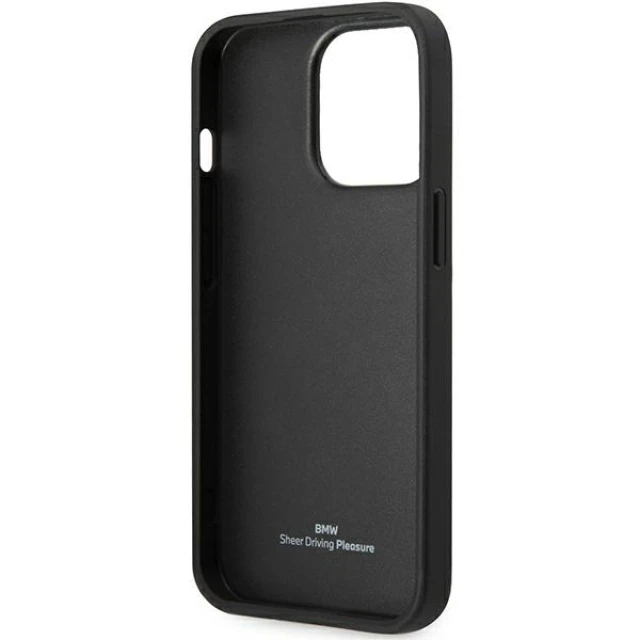 Чохол BMW для iPhone 14 Pro Max Leather Blue Dots Black (BMHCP14X22RBDK)