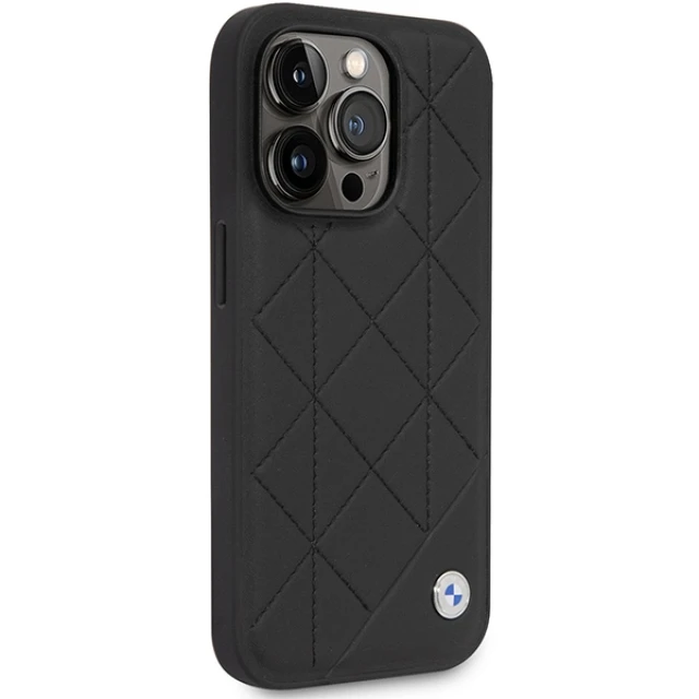 Чохол BMW для iPhone 14 Pro Leather Quilted Black (BMHCP14L22RQDK)