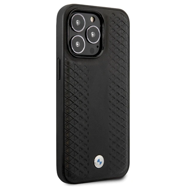 Чехол BMW Leather Diamond Pattern для iPhone 14 Pro Black (BMHCP14L22RFGK)