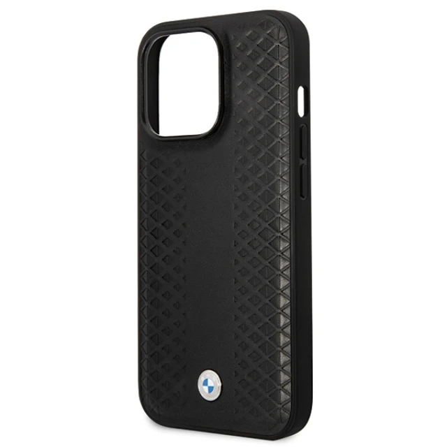 Чехол BMW Leather Diamond Pattern для iPhone 14 Pro Black (BMHCP14L22RFGK)