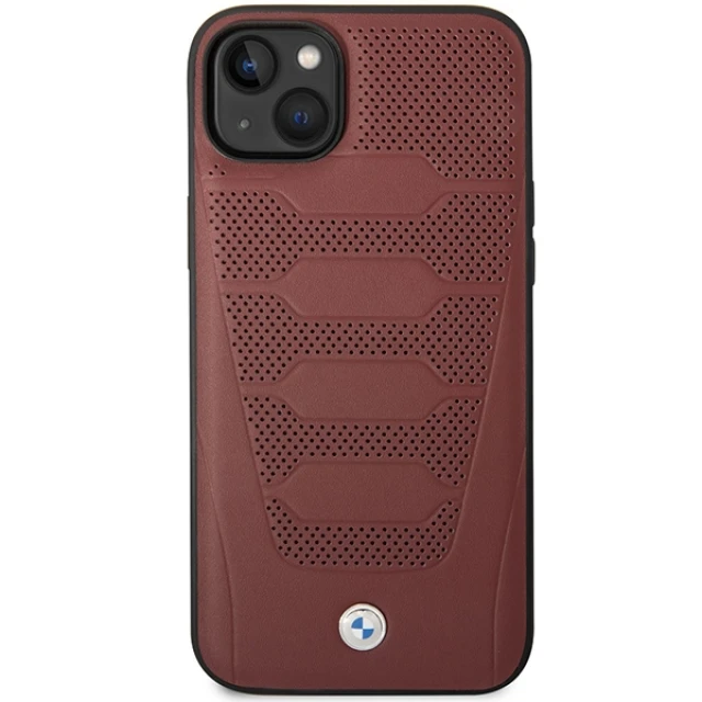 Чохол BMW для iPhone 14 | 13 Leather Seats Pattern Burgundy (BMHCP14S22RPSR)